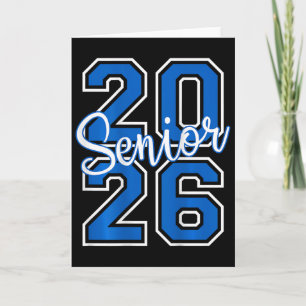 Senior 2026 Graduation Varsity Blue White On The B Card