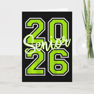Senior 2026 Graduation Varsity Lime Green White On Card