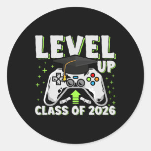 Senior 2026 Graduation Video Game Cl Of 2026 Gamer Classic Round Sticker