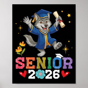 Senior 2026 Graduation Wolf Cl Of 2026 Scholar Gra Poster