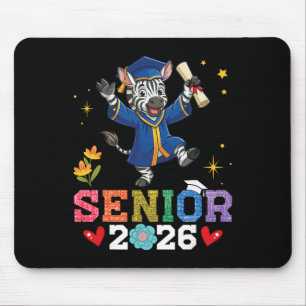 Senior 2026 Graduation Zebra Cl Of 2026 Scholar Gr Mouse Pad