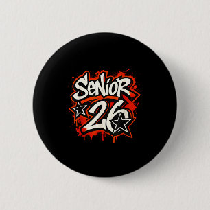 Senior 2026 Graffiti Drip Style Graduation Graphic 6 Cm Round Badge