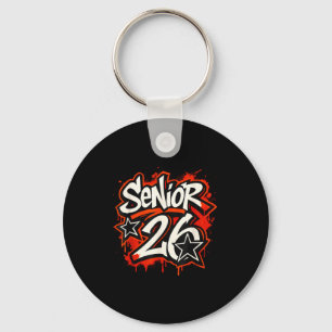 Senior 2026 Graffiti Drip Style Graduation Graphic Key Ring