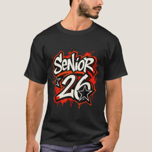 Senior 2026 Graffiti Drip Style Graduation Graphic T-Shirt