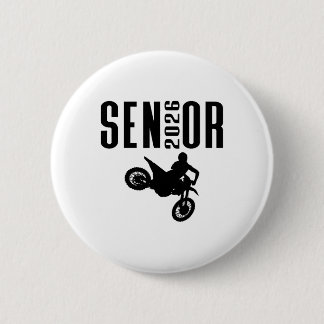 Senior 2026 Motocross Silhouette Design Cl Of 26  6 Cm Round Badge