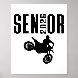 Senior 2026 Motocross Silhouette Design Cl Of 26  Poster
