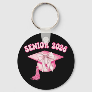 Senior 2026 Pink Coquette Bow Cap Cl Of 2026 Gradu Key Ring