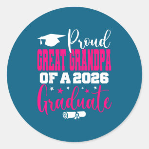 Senior 2026 Proud Great Grandpa Classic Round Sticker