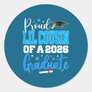 Senior 2026 Proud Lil Cousin Classic Round Sticker