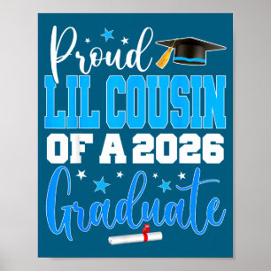 Senior 2026 Proud Lil Cousin Illustration Poster