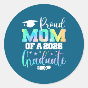 Senior 2026 Proud Mom Class Classic Round Sticker