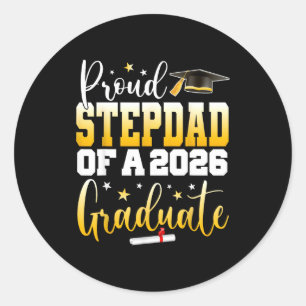 Senior 2026 Proud Stepdad Class Classic Round Sticker