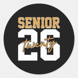 Senior 2026 Retro Cl Of 2026 Graduation 2026 Men W Classic Round Sticker