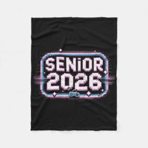 Senior 2026 Retro Gamer Graduation Vibes  Fleece Blanket