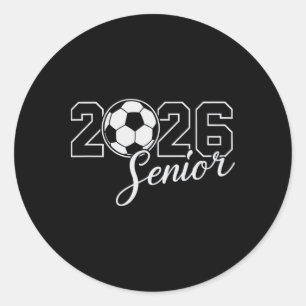 Senior 2026 Soccer Mum High School Graduation Outf Classic Round Sticker