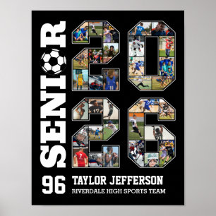 Senior 2026 Soccer Team Sports Photo Collage Poster