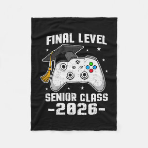 Senior 2026 Video Game Gamer Cl Of 2026 Graduation Fleece Blanket