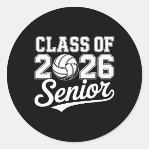 Senior 2026 Volleyball Mum High School Graduation Classic Round Sticker