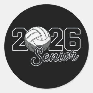 Senior 2026 Volleyball Mum High School Graduation Classic Round Sticker