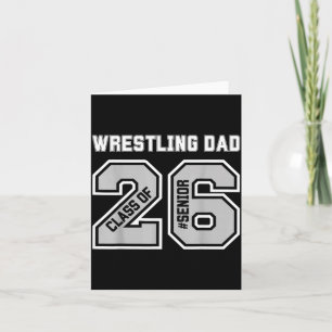 Senior 2026 Wrestling Dad Proud Illustration Card