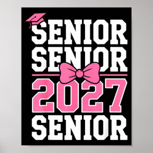Senior 2027 Class Coquette Pink Illustration Poster