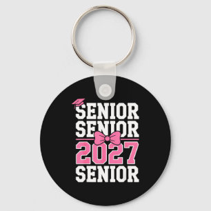 Senior 2027 Class Coquette Pink Key Ring