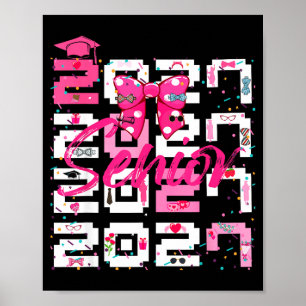 Senior 2027 class of 2027 coquette pink bow poster