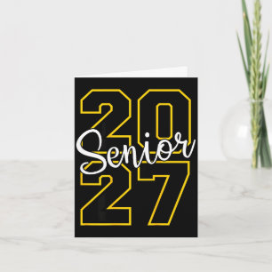 Senior 2027 graduation varsity black and yellow on card