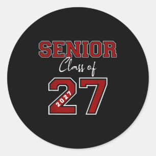 Senior 2027 Maroon Jersey Class Classic Round Sticker