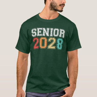 Senior 2028 Graduation Retro Vintage girl T-Shirt