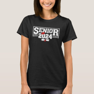Senior 24 Class Of 2024 Grad Graduation High Schoo T-Shirt