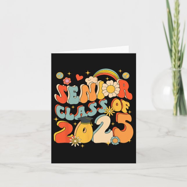 Senior 25 Cl Of 2025 Graduation School Retro Groov Card (Front)