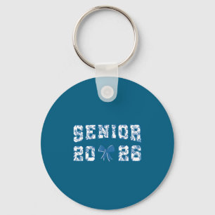 Senior 26 graduation class of 2026 bow blue toile key ring