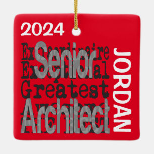 Senior Architect Extraordinaire CUSTOM Ceramic Ornament