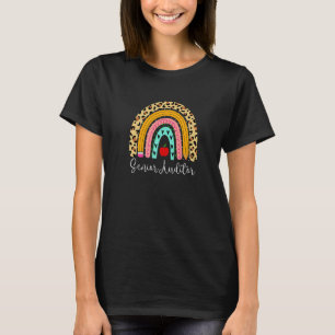 Senior Auditor Leopard Rainbow Accounting Back To T-Shirt