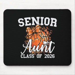 Senior Aunt Cl Of 2026 Bow Basketball Niece Gradua Mouse Pad