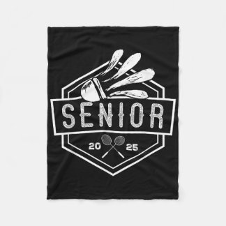 Senior Badminton Player Shuttle Cl Of 2025 Graduat Fleece Blanket