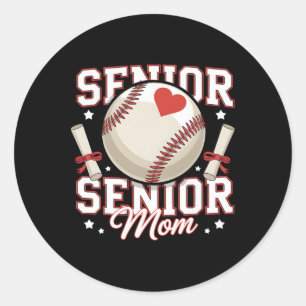 Senior Baseball Mum 2026 Grad Funny Baseball Mum G Classic Round Sticker