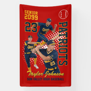 Senior Baseball Player Custom Photo Collage Sports Banner