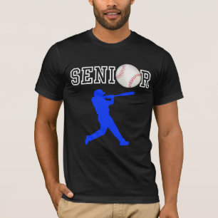 Senior Baseball Player with Blue Silhouette T-Shirt