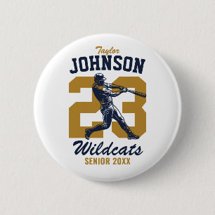 Senior Baseball Team High School Sports Player 6 Cm Round Badge