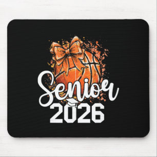 Senior Basketball Cl Of 2026 Coquette Graduation D Mouse Pad