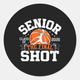 Senior Basketball Cl Of 2026 Crew Graduation Senio Classic Round Sticker
