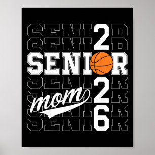 Senior Basketball Mum Cl Of 2026 Funny Graduation  Poster