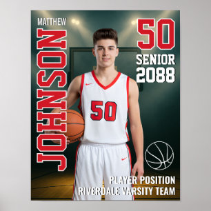 Senior Basketball Team Player Photo Gift Sports Poster
