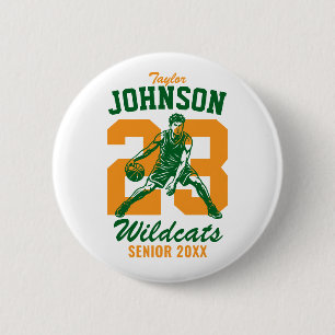 Senior Basketball Team School Sports Player 6 Cm Round Badge