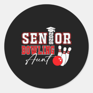 Senior Bowling Aunt 2026 Graduation Party Sport Gi Classic Round Sticker