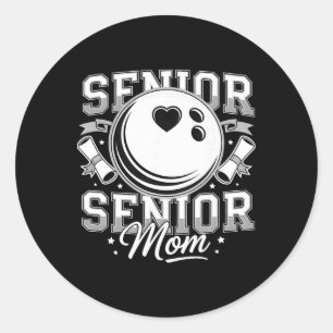 Senior Bowling Mum 2026 Grad Funny Bowling Mum Gra Classic Round Sticker