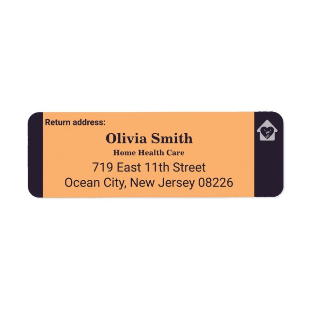 Senior Care Custom Address & Logo Return Label (Front)