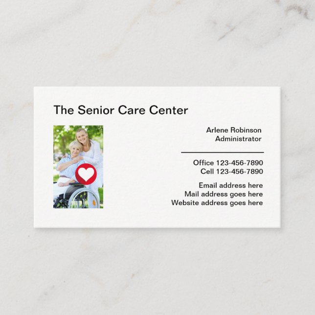 Senior Care Facility Modern Business Card (Front)